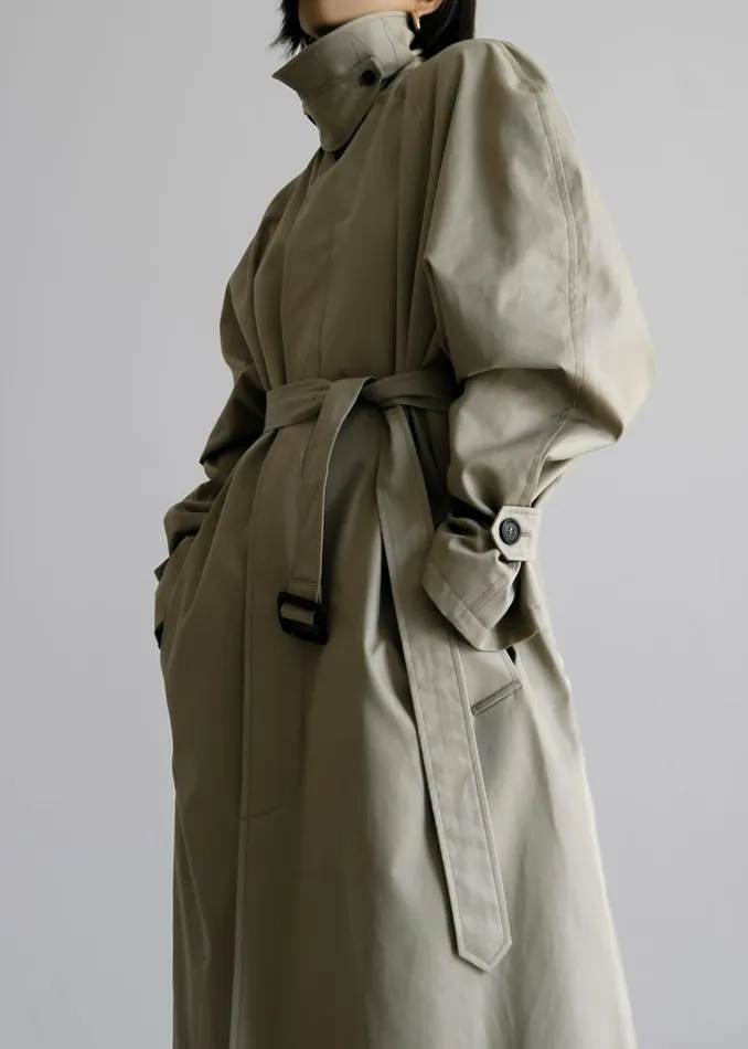 Women The Frankie Shop Outerwear Decima Trench Coat Slate Green