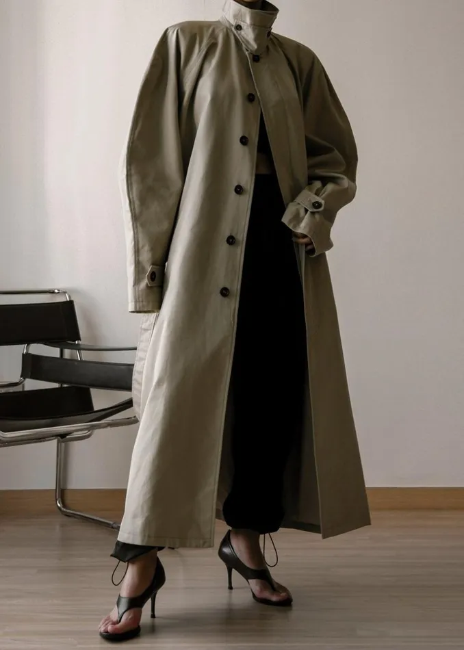 Women The Frankie Shop Outerwear Decima Trench Coat Slate Green
