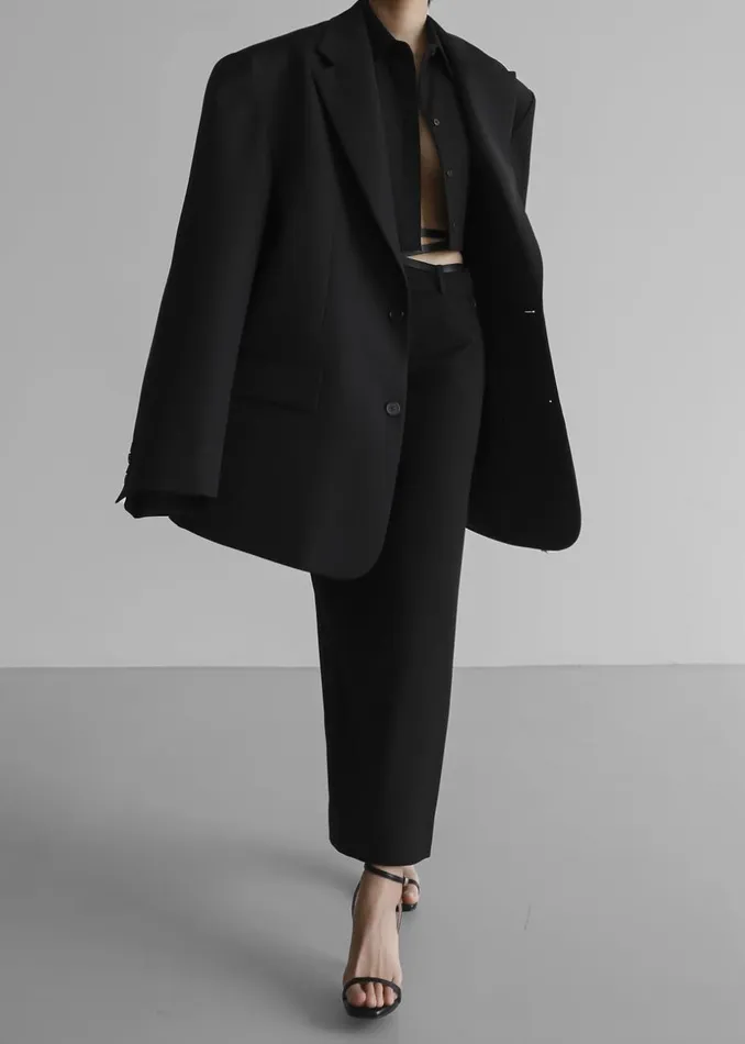 Women The Frankie Shop Outerwear Dee Maxi Oversized Blazer Black