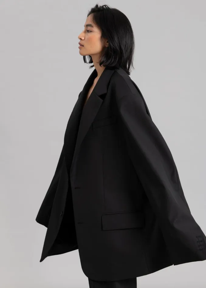 Women The Frankie Shop Outerwear Dee Maxi Oversized Blazer Black
