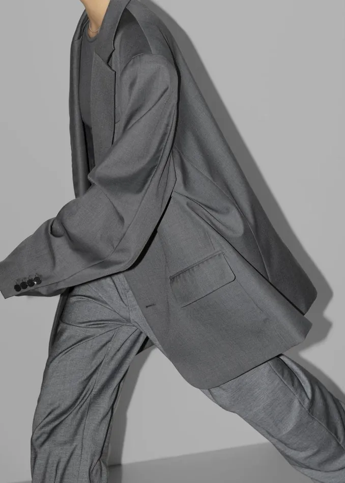 Women The Frankie Shop Outerwear Dee Maxi Oversized Blazer Charcoal