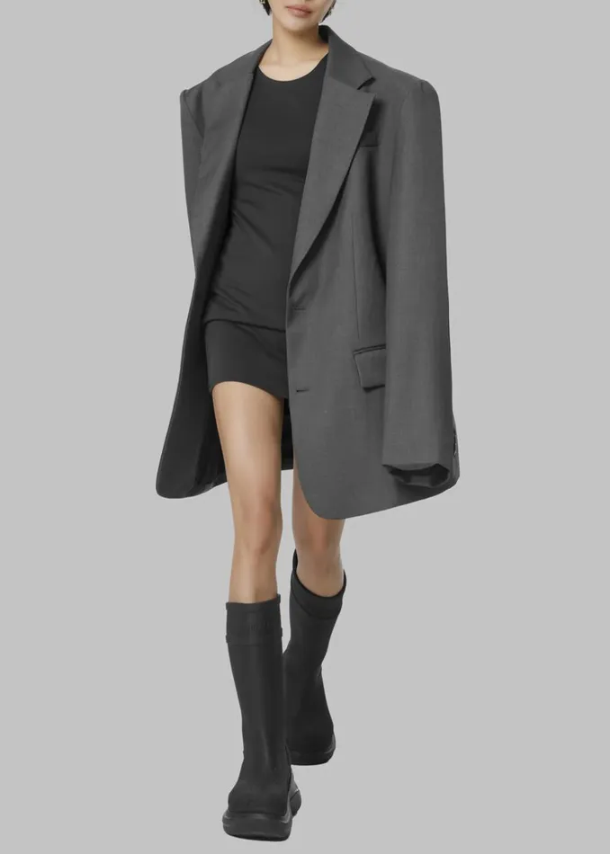 Women The Frankie Shop Outerwear Dee Maxi Oversized Blazer Charcoal
