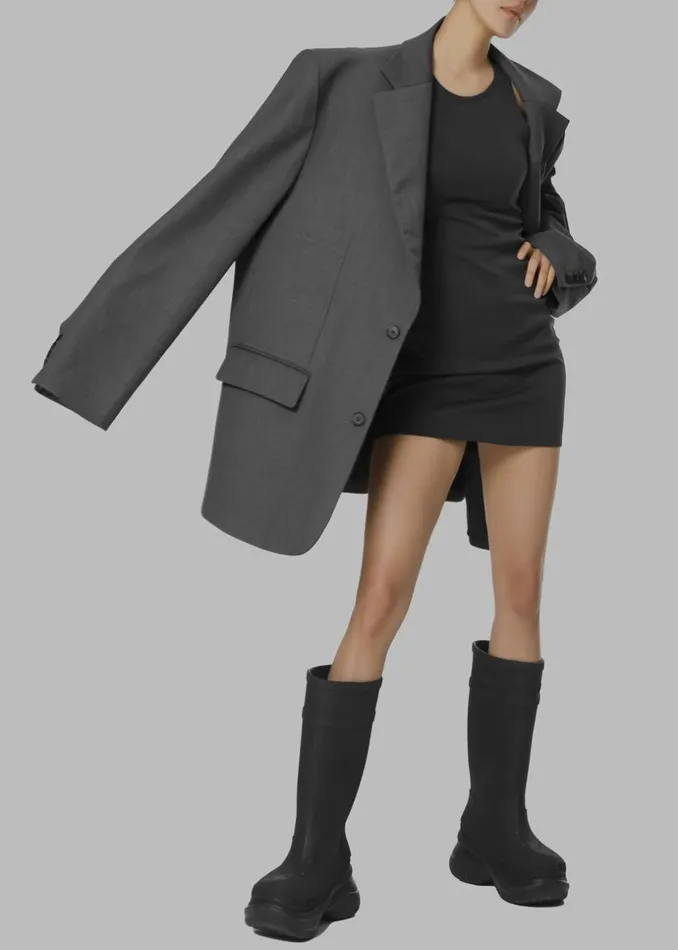 Women The Frankie Shop Outerwear Dee Maxi Oversized Blazer Charcoal