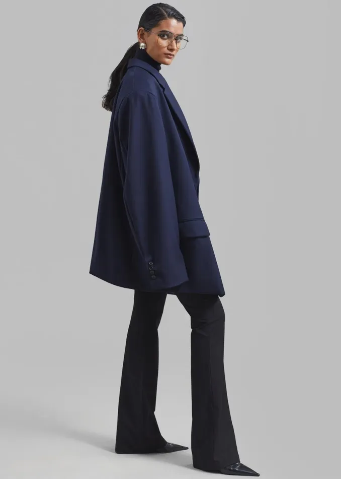 Women The Frankie Shop Outerwear Dee Maxi Oversized Blazer Navy