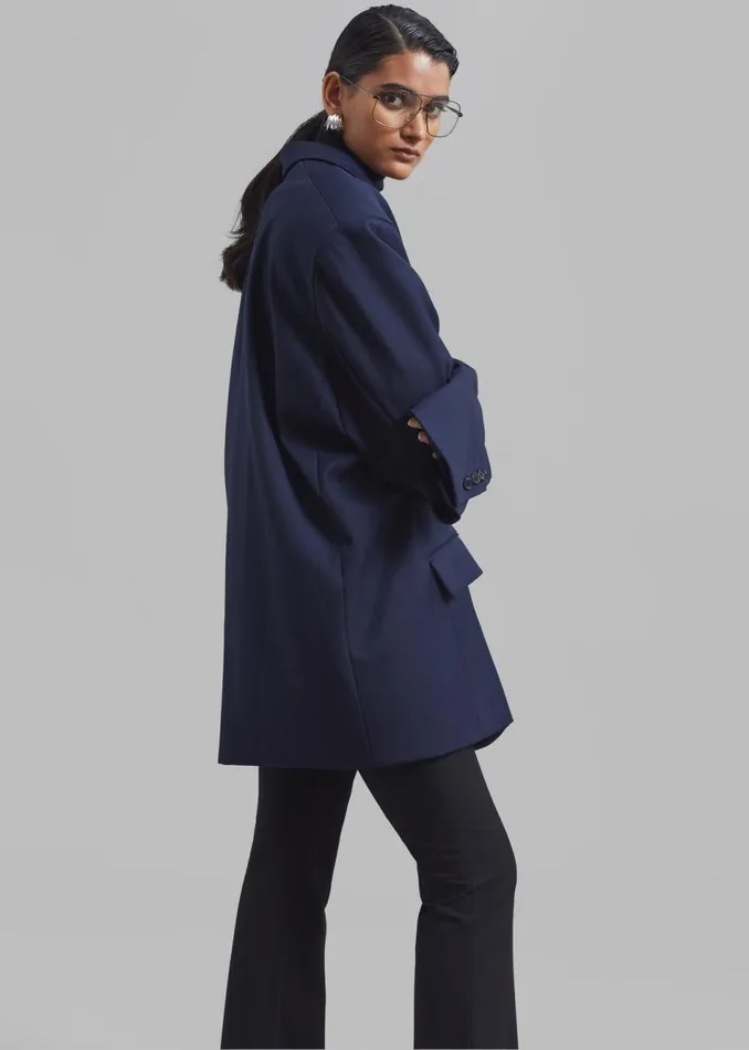 Women The Frankie Shop Outerwear Dee Maxi Oversized Blazer Navy