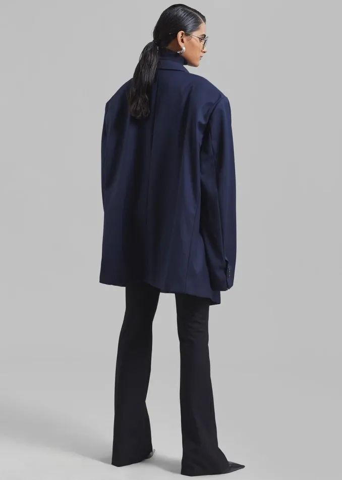 Women The Frankie Shop Outerwear Dee Maxi Oversized Blazer Navy