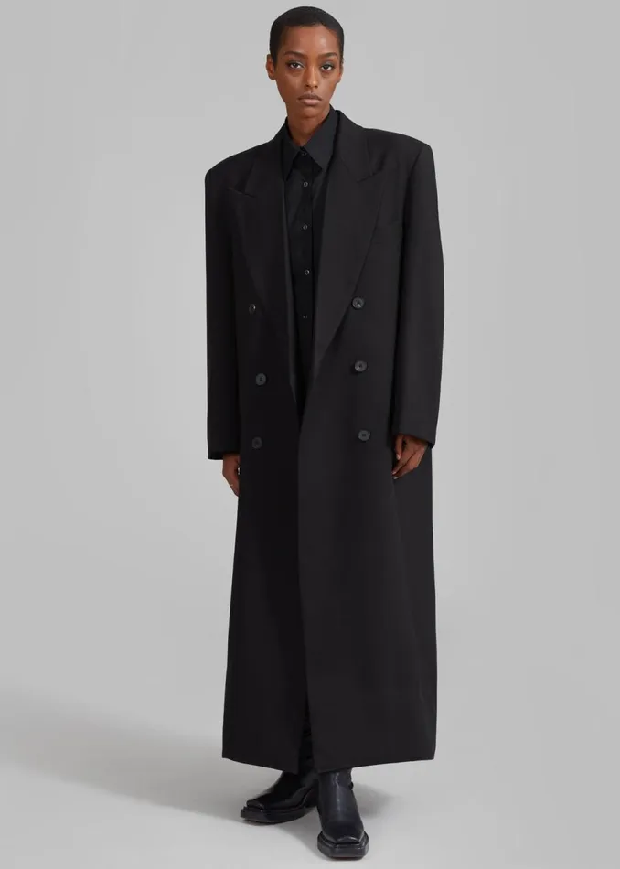 Women The Frankie Shop Outerwear Delphina Long Coat Black