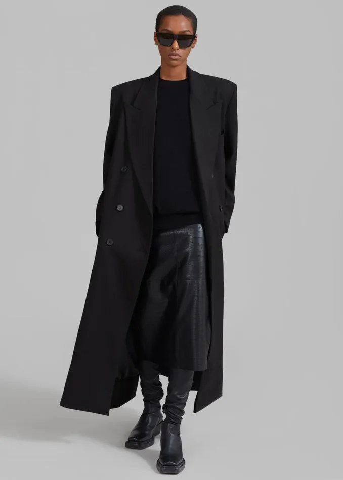 Women The Frankie Shop Outerwear Delphina Long Coat Black