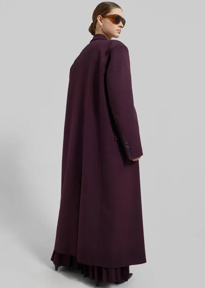 Women The Frankie Shop Outerwear Delphina Long Coat Burgundy