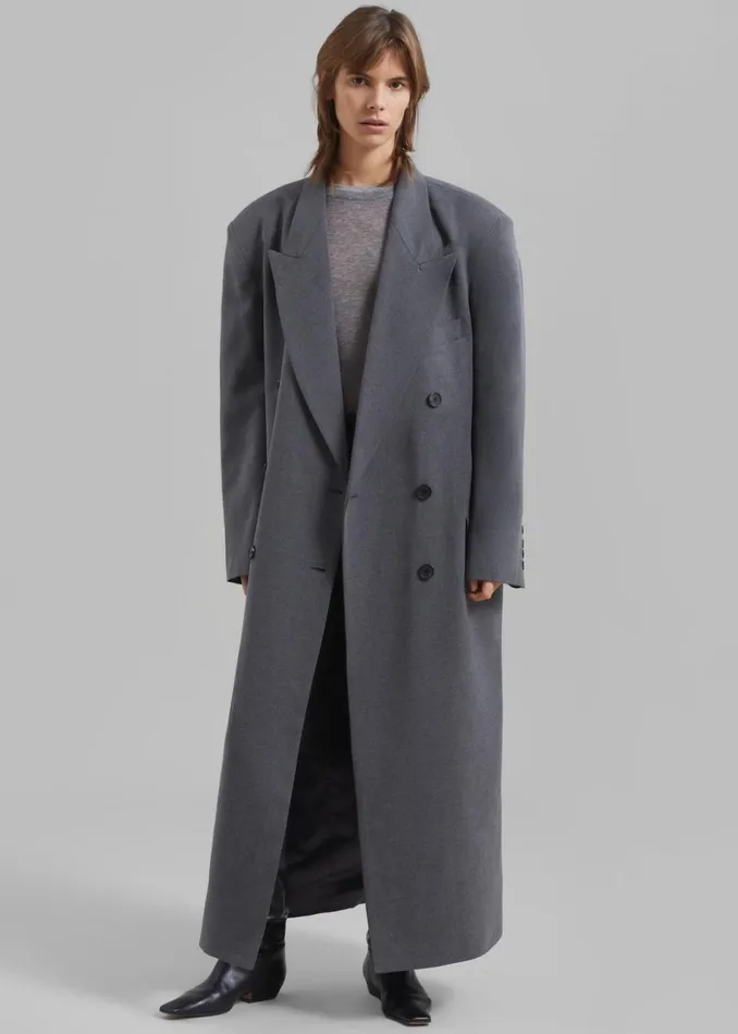 Women The Frankie Shop Outerwear Delphina Long Coat Grey