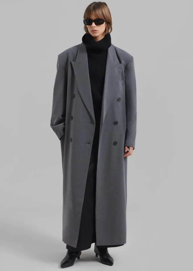 Women The Frankie Shop Outerwear Delphina Long Coat Grey