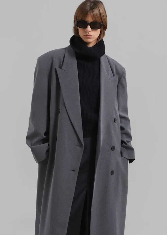Women The Frankie Shop Outerwear Delphina Long Coat Grey