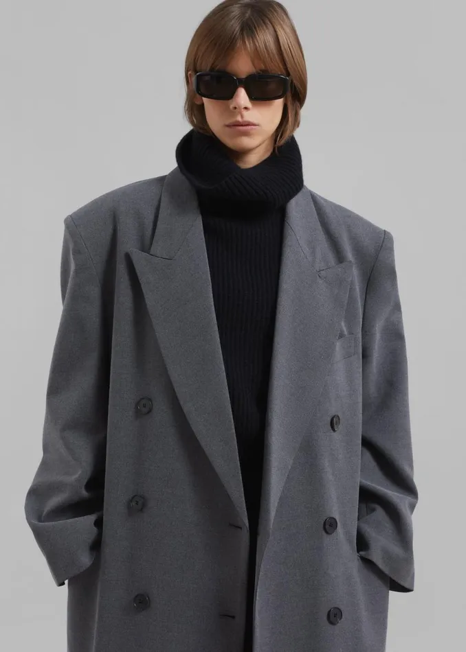 Women The Frankie Shop Outerwear Delphina Long Coat Grey