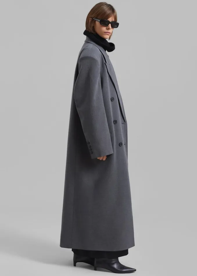 Women The Frankie Shop Outerwear Delphina Long Coat Grey