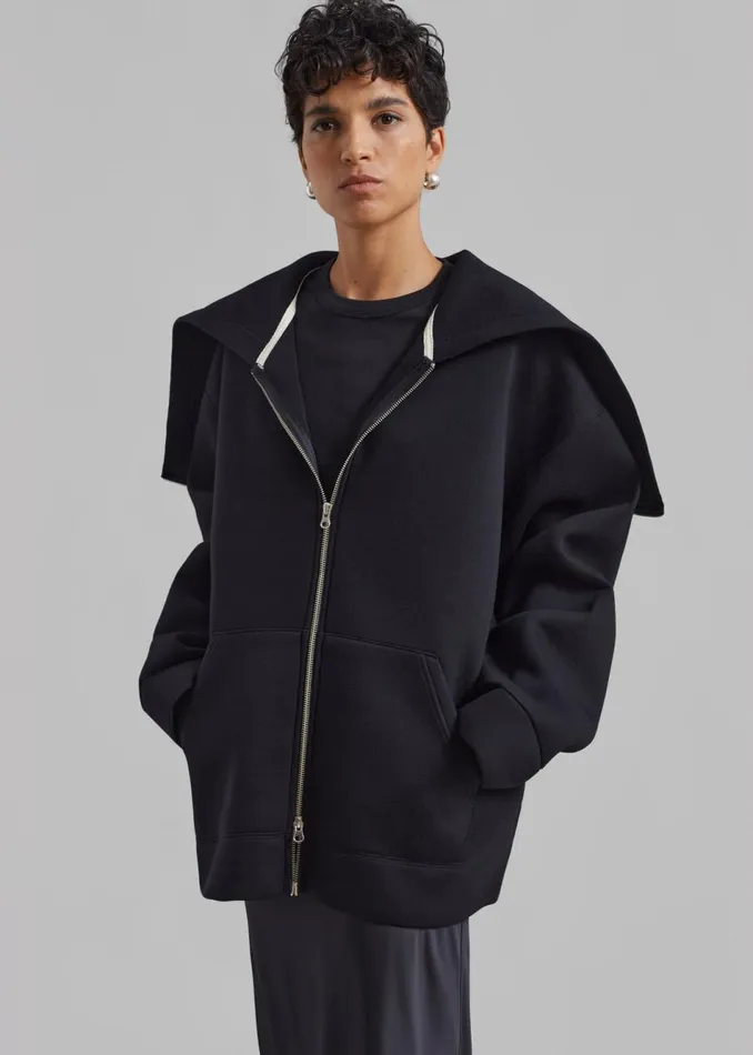 Women The Frankie Shop Outerwear Denton Oversized Hoodie Black