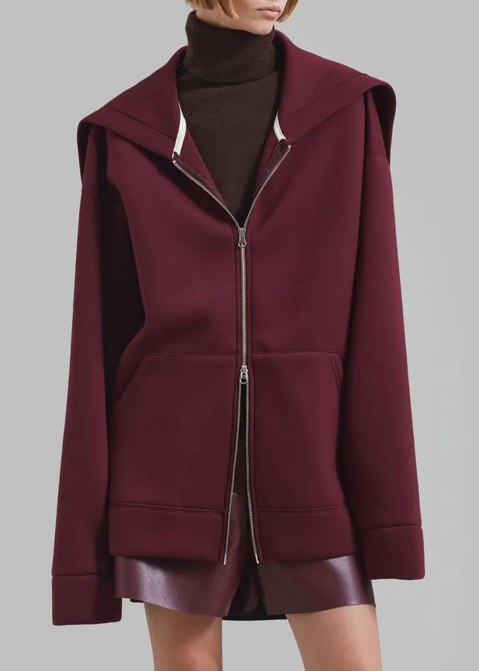 Women The Frankie Shop Outerwear Denton Oversized Hoodie Burgundy