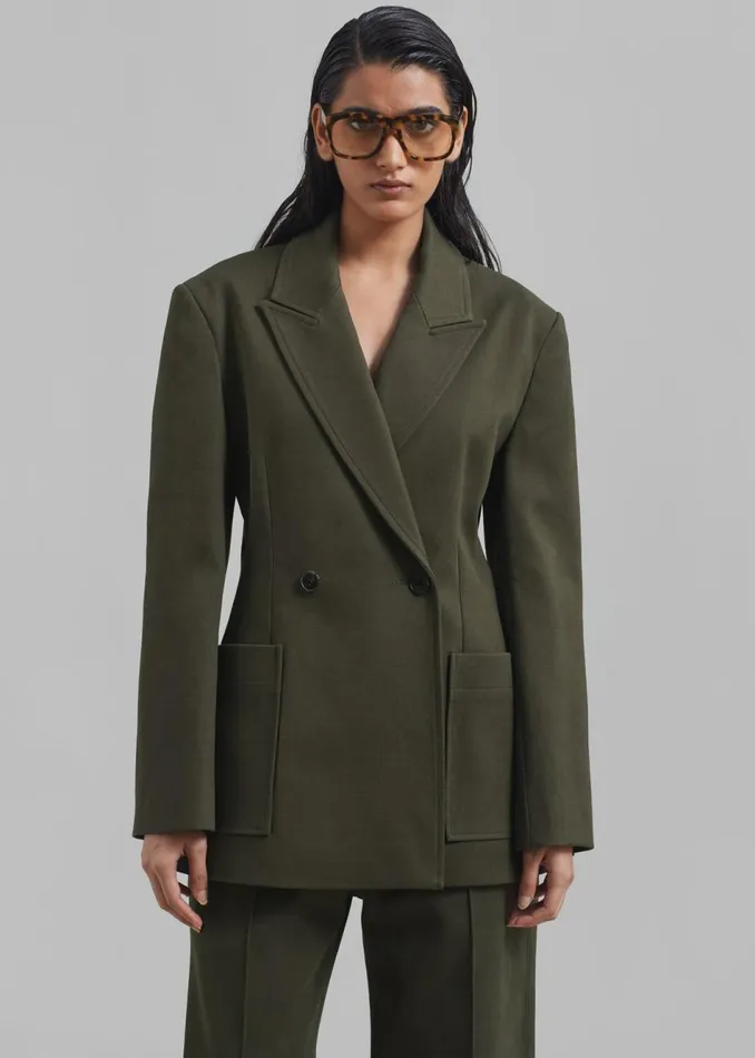 Women The Frankie Shop Outerwear Devon Blazer Khaki