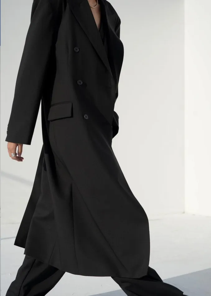 Women The Frankie Shop Outerwear Dex Double Breasted Coat Black