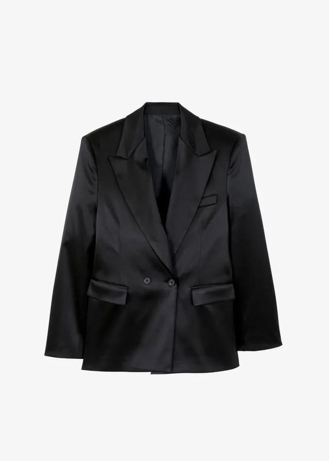 Women The Frankie Shop Outerwear Eliane Satin Blazer Black