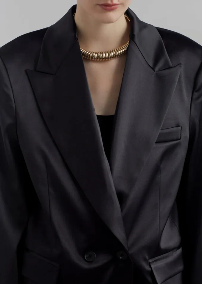 Women The Frankie Shop Outerwear Eliane Satin Blazer Black