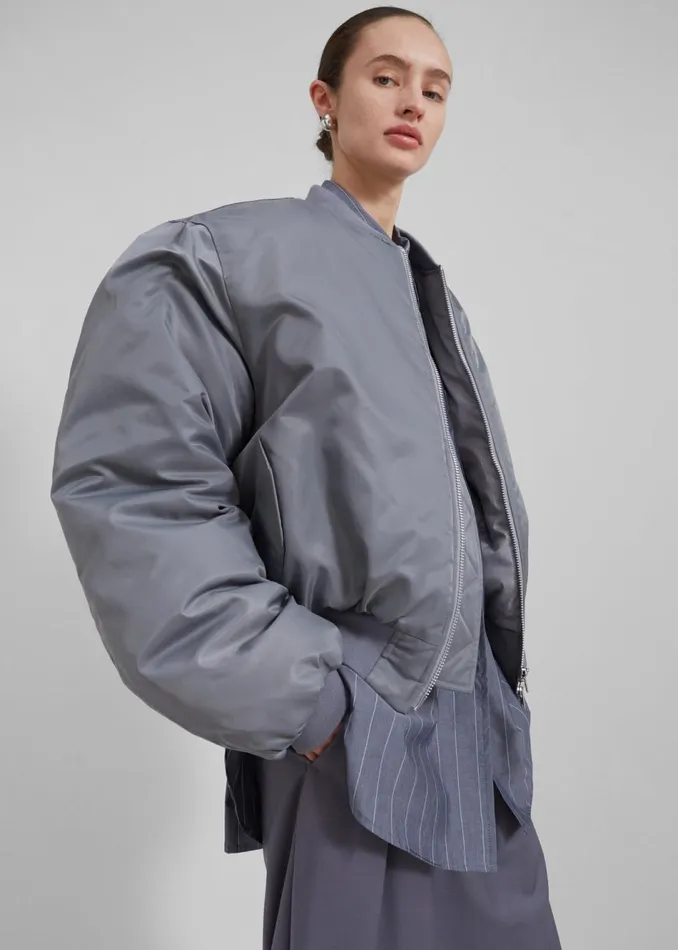 Women The Frankie Shop Outerwear Erina Padded Bomber Grey