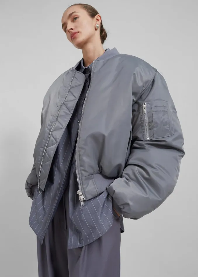 Women The Frankie Shop Outerwear Erina Padded Bomber Grey