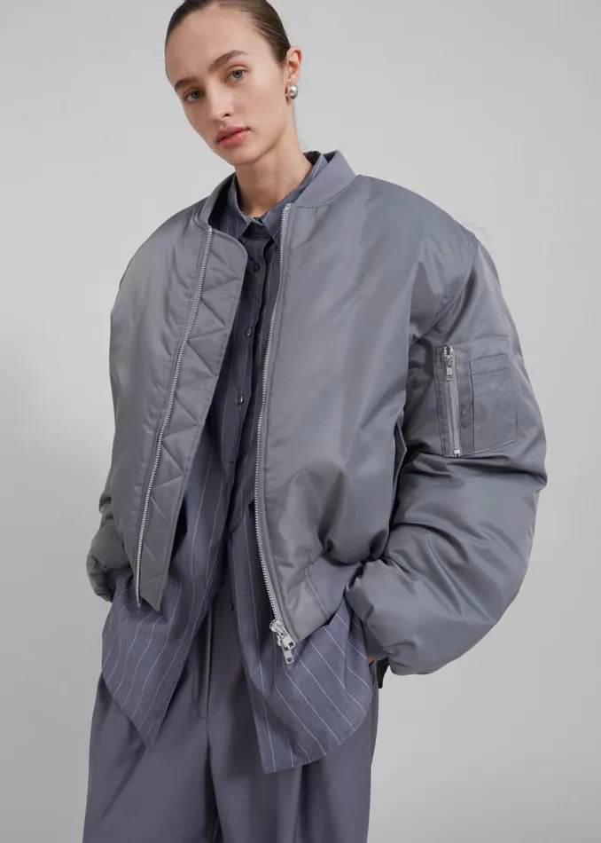 Women The Frankie Shop Outerwear Erina Padded Bomber Grey