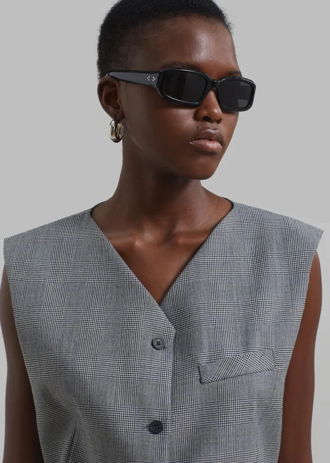 Women The Frankie Shop Outerwear Essie Wool Vest Light Grey Plaid
