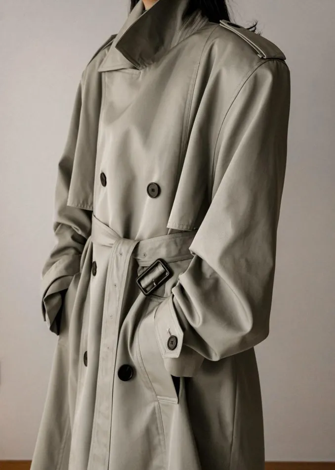 Women The Frankie Shop Outerwear Eugene Trench Coat Pale Khaki