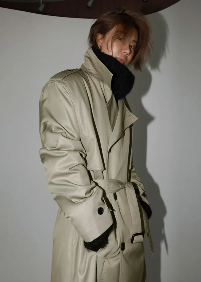 Women The Frankie Shop Outerwear Eugene Trench Coat Pale Khaki