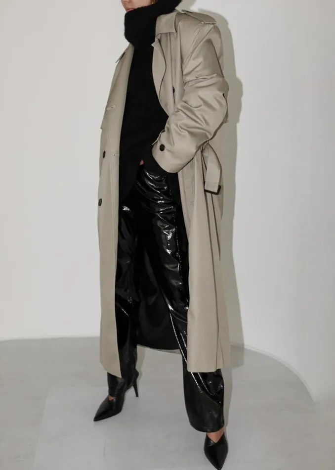 Women The Frankie Shop Outerwear Eugene Trench Coat Pale Khaki