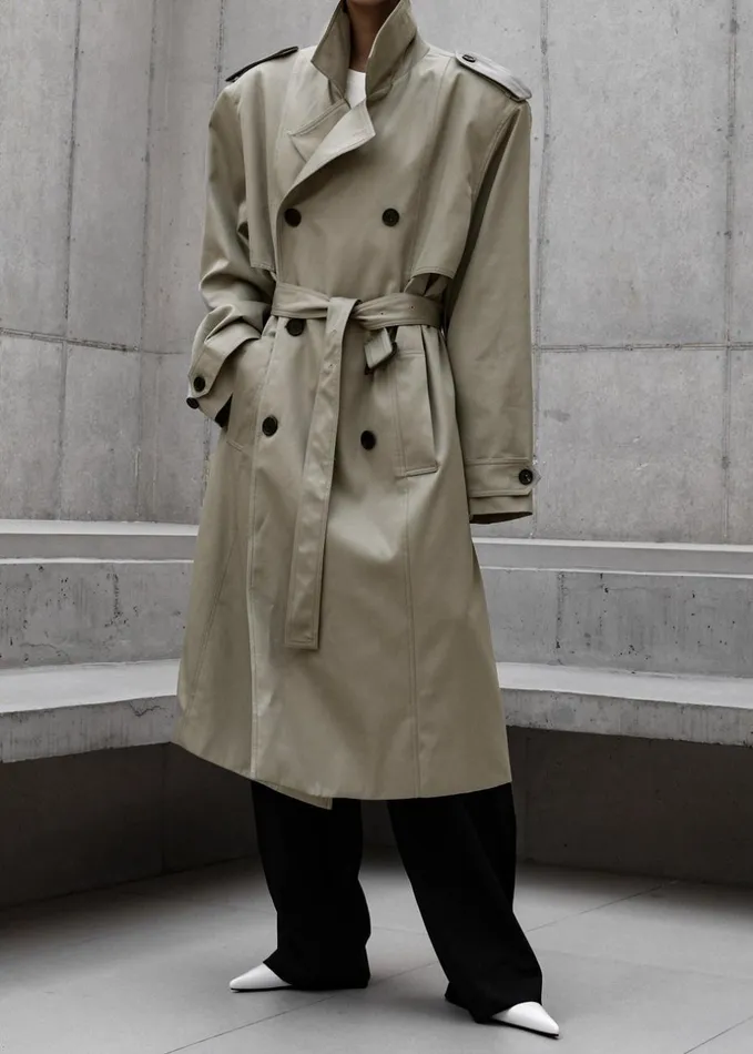 Women The Frankie Shop Outerwear Eugene Trench Coat Pale Khaki