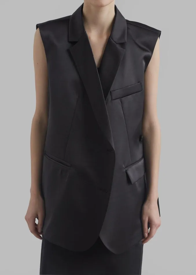 Women The Frankie Shop Outerwear Everly Satin Vest Black