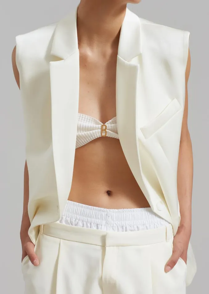 Women The Frankie Shop Outerwear Everly Satin Vest Cream