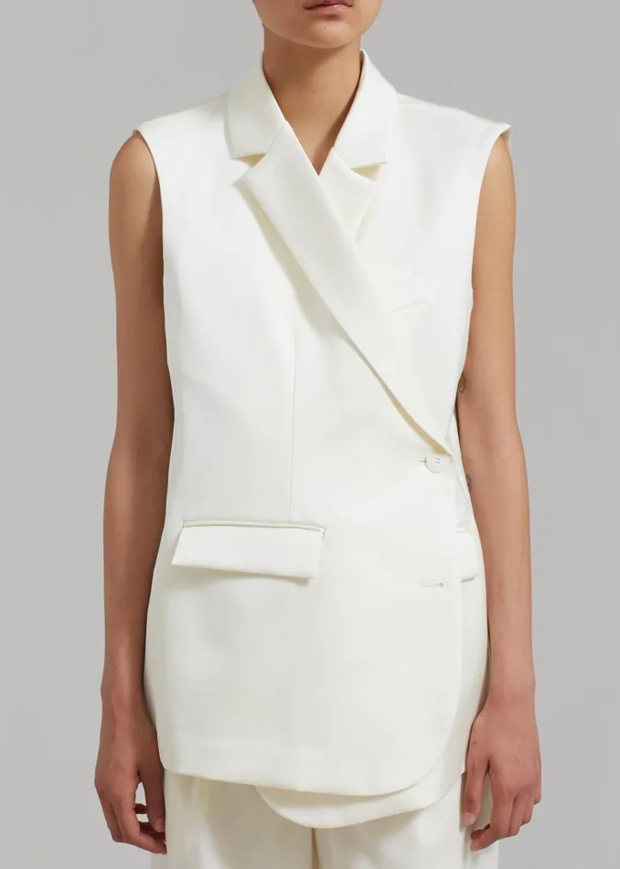 Women The Frankie Shop Outerwear Everly Satin Vest Cream