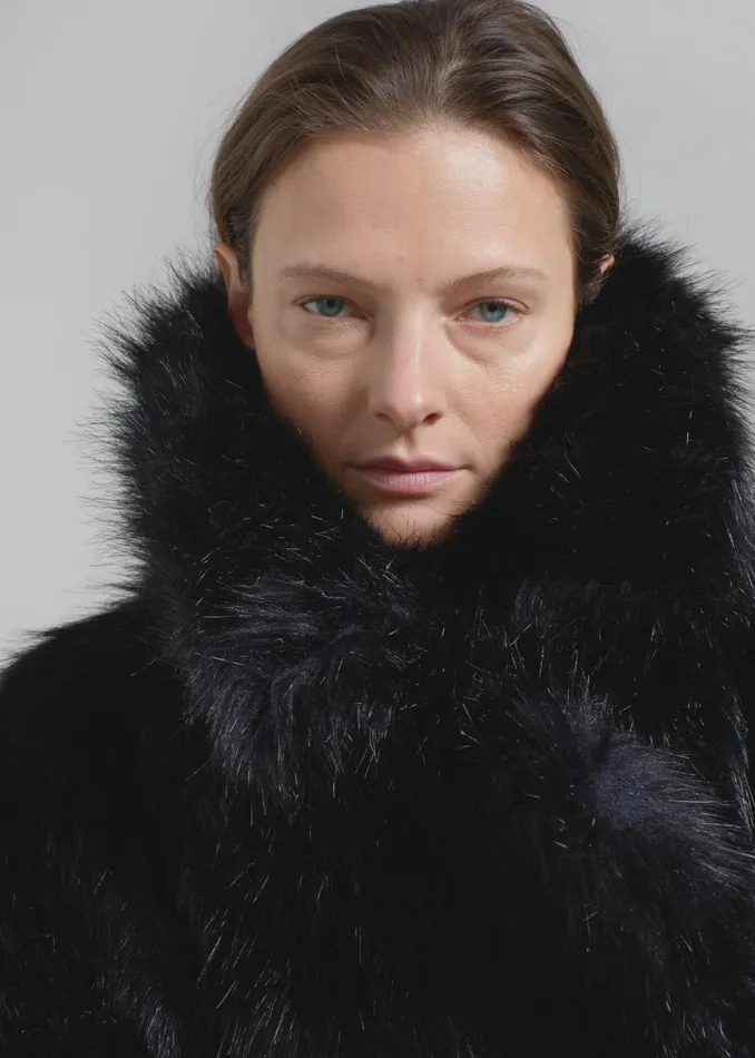 Women The Frankie Shop Outerwear Fallon Short Faux Fur Coat Black