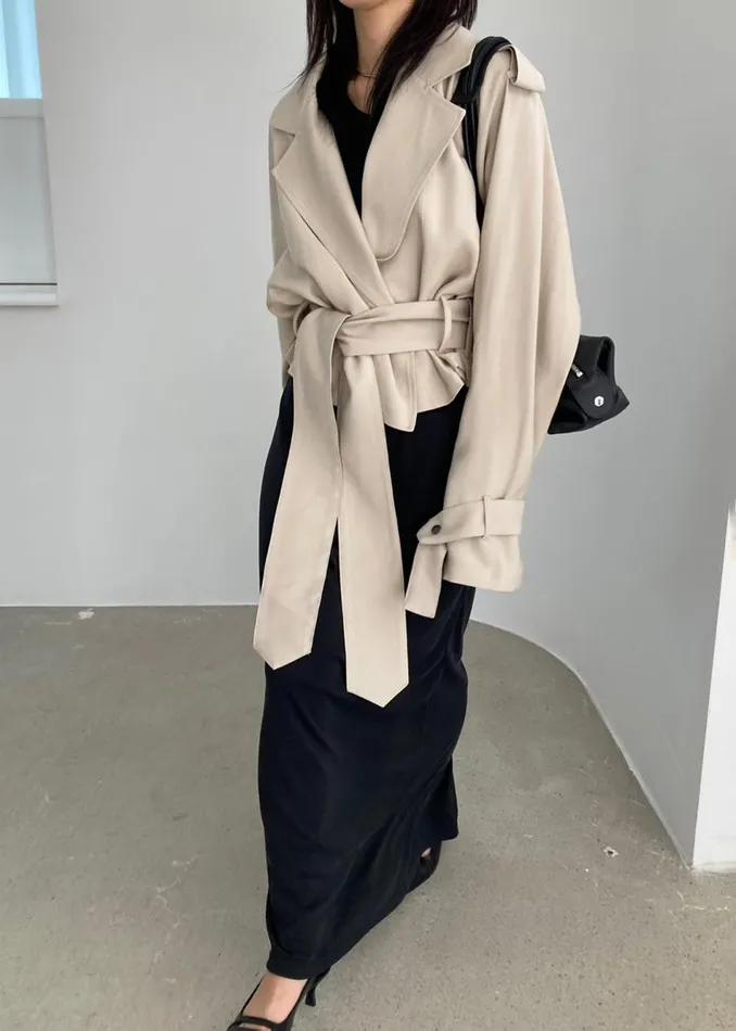 Women The Frankie Shop Outerwear Faven Cropped Trench Beige