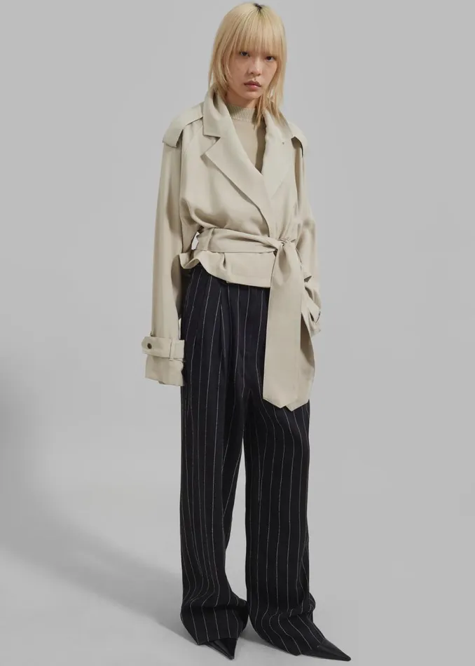 Women The Frankie Shop Outerwear Faven Cropped Trench Beige