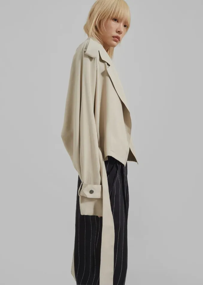 Women The Frankie Shop Outerwear Faven Cropped Trench Beige