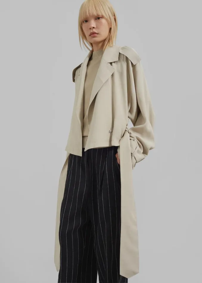 Women The Frankie Shop Outerwear Faven Cropped Trench Beige