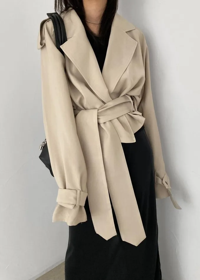 Women The Frankie Shop Outerwear Faven Cropped Trench Beige