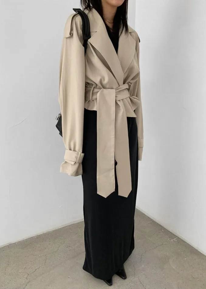 Women The Frankie Shop Outerwear Faven Cropped Trench Beige