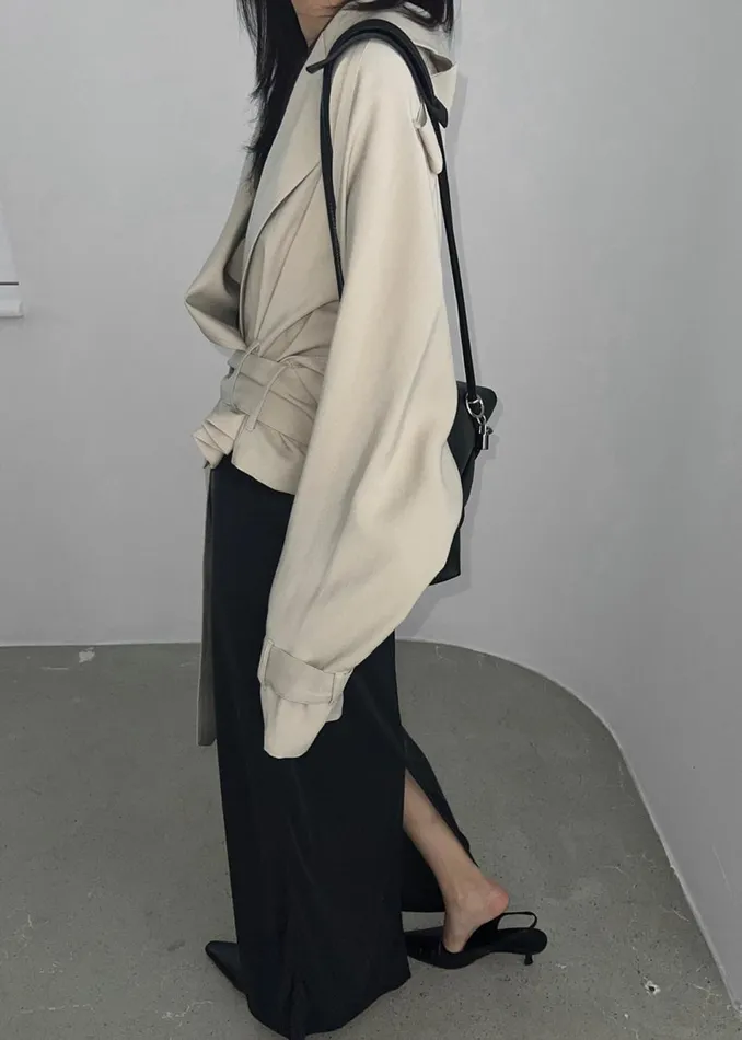 Women The Frankie Shop Outerwear Faven Cropped Trench Beige