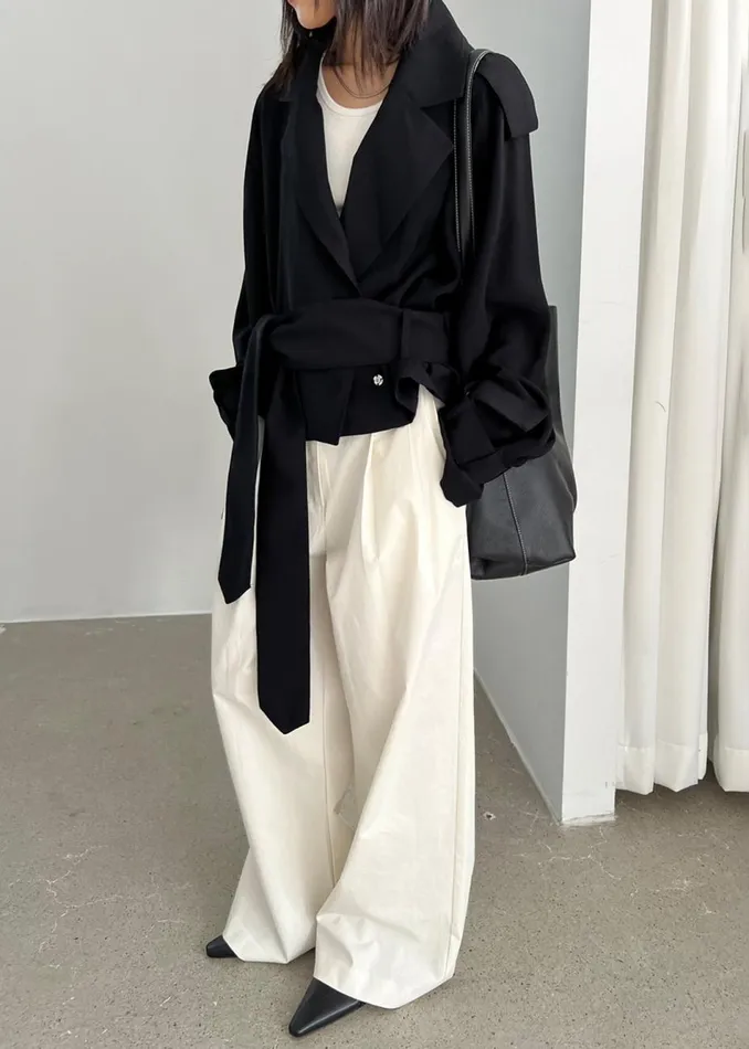 Women The Frankie Shop Outerwear Faven Cropped Trench Black