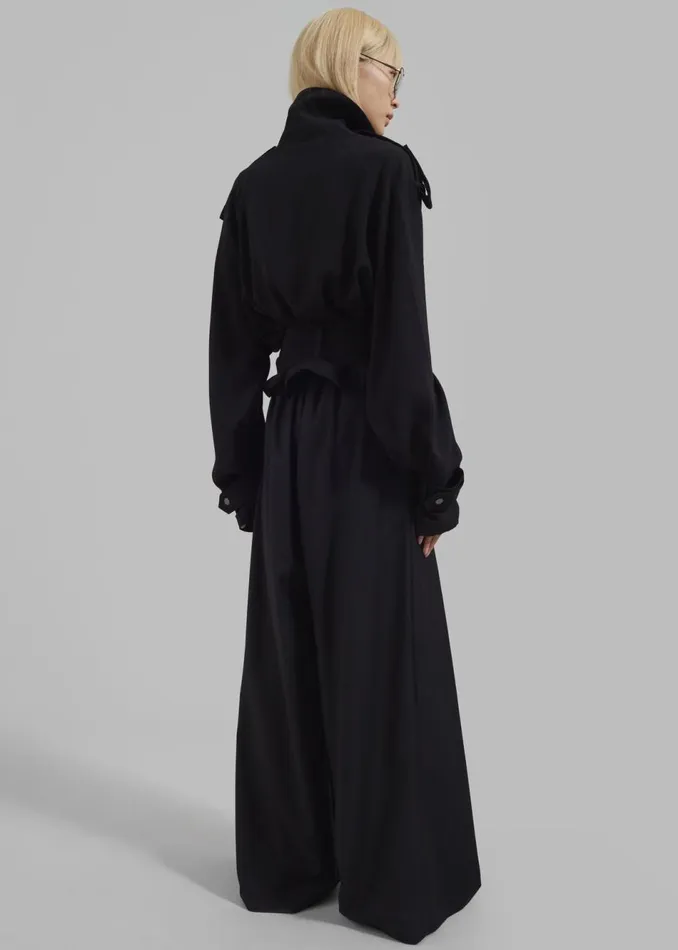 Women The Frankie Shop Outerwear Faven Cropped Trench Black