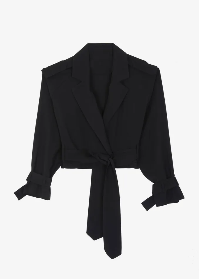 Women The Frankie Shop Outerwear Faven Cropped Trench Black