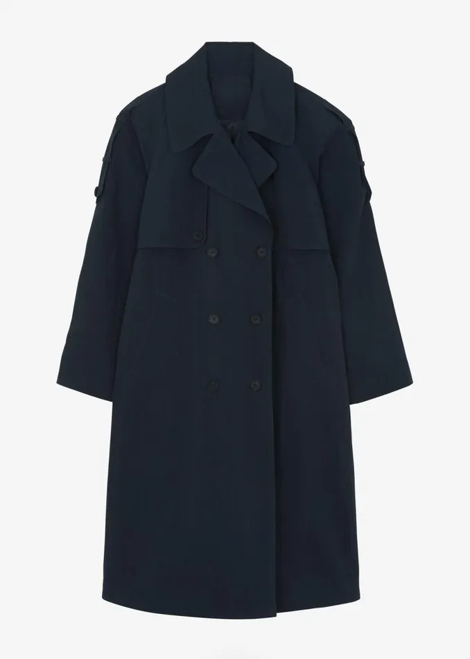 Women The Frankie Shop Outerwear Fitz Trench Coat Navy