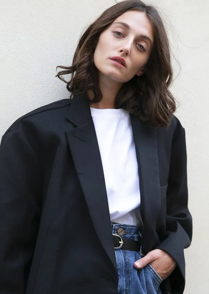 Women The Frankie Shop Outerwear Frankie Oversized Boyfriend Blazer Black