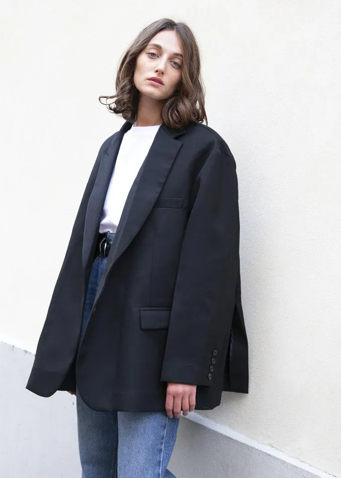 Women The Frankie Shop Outerwear Frankie Oversized Boyfriend Blazer Black