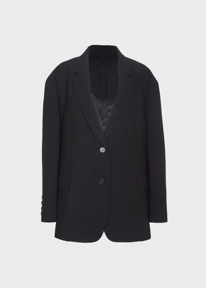 Women The Frankie Shop Outerwear Frankie Oversized Boyfriend Blazer Black